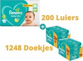 Pampers Baby Dry Luiers Maat 3 - 200 Stuks + Pampers Fresh Clean Billendoekjes 1248 Stuks