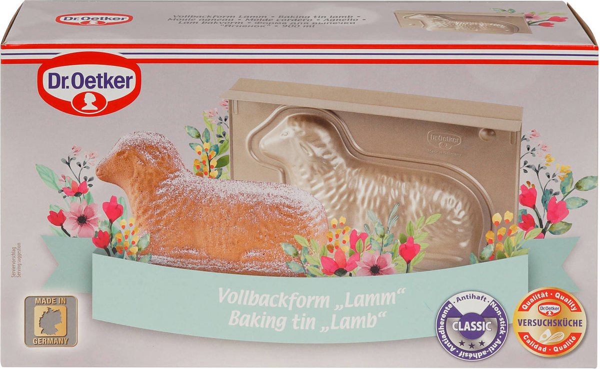 Dr. Oetker Paas bakvorm lammetje met antiaanbaklaag 700ml - goud