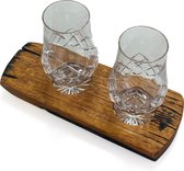 Glencairn en Darach Whiskyglashouder met 2 Glencairn CUT whiskyglazen - De beste match uit Schotland