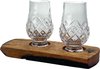 Whiskyglashouder van oude whiskyvaten met 2 Glencairn Cut Whiskyglazen - Darach en Glencairn Crystal Scotland