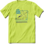 AV-8B Vliegtuig T-Shirt | Unisex leger Kleding | Dames - Heren Straaljager shirt | Army F16 | Grappig bouwpakket Cadeau | - Groen - XXL