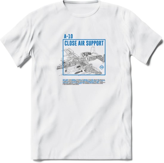 A-10 Warthog Vliegtuig T-Shirt | Unisex leger Kleding | Dames - Heren Straaljager shirt | Army F16 | Grappig bouwpakket Cadeau | - Wit - S