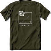 ME-262 Vliegtuig T-Shirt | Unisex leger Kleding | Dames - Heren Straaljager shirt | Army F16 | Grappig bouwpakket Cadeau | - Leger Groen - M