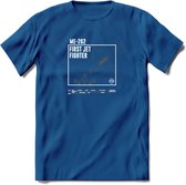 ME-262 Vliegtuig T-Shirt | Unisex leger Kleding | Dames - Heren Straaljager shirt | Army F16 | Grappig bouwpakket Cadeau | - Donker Blauw - XXL