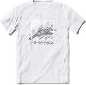 F-15 Vliegtuig T-Shirt | Unisex leger Kleding | Dames - Heren Straaljager shirt | Army F16 | Grappig bouwpakket Cadeau | - Wit - 3XL