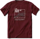 F-15 Vliegtuig T-Shirt | Unisex leger Kleding | Dames - Heren Straaljager shirt | Army F16 | Grappig bouwpakket Cadeau | - Burgundy - XXL