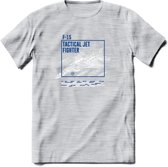 F-15 Vliegtuig T-Shirt | Unisex leger Kleding | Dames - Heren Straaljager shirt | Army F16 | Grappig bouwpakket Cadeau | - Licht Grijs - Gemaleerd - M