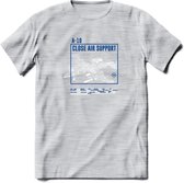 A-10 Warthog Vliegtuig T-Shirt | Unisex leger Kleding | Dames - Heren Straaljager shirt | Army F16 | Grappig bouwpakket Cadeau | - Licht Grijs - Gemaleerd - XXL