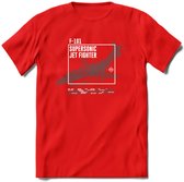 F-101 Vliegtuig T-Shirt | Unisex leger Kleding | Dames - Heren Straaljager shirt | Army F16 | Grappig bouwpakket Cadeau | - Rood - S