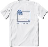 AV-8B Vliegtuig T-Shirt | Unisex leger Kleding | Dames - Heren Straaljager shirt | Army F16 | Grappig bouwpakket Cadeau | - Wit - L