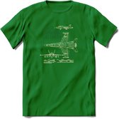 F-18 Vliegtuig T-Shirt | Unisex leger Kleding | Dames - Heren Straaljager shirt | Army F16 | Grappig bouwpakket Cadeau | - Donker Groen - S