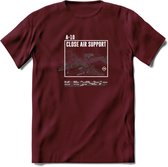 A-10 Warthog Vliegtuig T-Shirt | Unisex leger Kleding | Dames - Heren Straaljager shirt | Army F16 | Grappig bouwpakket Cadeau | - Burgundy - XXL