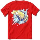 Dieren T-Shirt | Kikker shirt Heren / Dames | Wildlife frog kleding cadeau - Rood - S