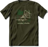 F-22 Vliegtuig T-Shirt | Unisex leger Kleding | Dames - Heren Straaljager shirt | Army F16 | Grappig bouwpakket Cadeau | - Leger Groen - L