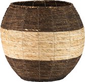 Lifestyle - rotan vaas - bollete - 2kleurig hout