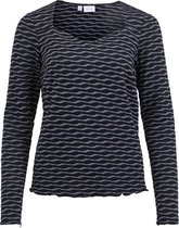 Vila VIBervia L/S Detailed Blouse Dames Top Black - Maat L