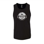 Zwarte Tanktop sportshirt met "Member of the Vodka club" Print Wit Size S