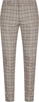 Alberto - Rob Chino Linnen Ruit Beige - Slim-fit - Chino Heren maat W 32 - L 34