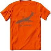 F-101 Vliegtuig T-Shirt | Unisex leger Kleding | Dames - Heren Straaljager shirt | Army F16 | Grappig bouwpakket Cadeau | - Oranje - S