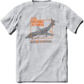F-101 Vliegtuig T-Shirt | Unisex leger Kleding | Dames - Heren Straaljager shirt | Army F16 | Grappig bouwpakket Cadeau | - Licht Grijs - Gemaleerd - 3XL