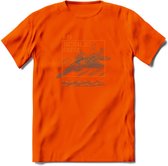 F-15 Vliegtuig T-Shirt | Unisex leger Kleding | Dames - Heren Straaljager shirt | Army F16 | Grappig bouwpakket Cadeau | - Oranje - 3XL