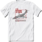 F-101 Vliegtuig T-Shirt | Unisex leger Kleding | Dames - Heren Straaljager shirt | Army F16 | Grappig bouwpakket Cadeau | - Wit - 3XL