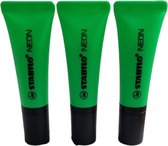 STABILO NEON - Markeerstiften set van 3 stuks - Unieke Tube Vorm - Groen