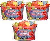 3 silo's Haribo Harten  á 150 stuks - Voordeelverpakking Snoepgoed