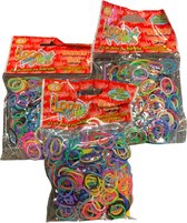 Loombandjes 900 stuks incl. haak en S-Clips - 3 zakjes van 300 stuks