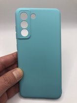 Hoogwaardige Siliconen back cover case - Geschikt voor Samsung Galaxy S21 FE - TPU hoesje Turquoise - stevig back cover (Past Alleen S21 FE)