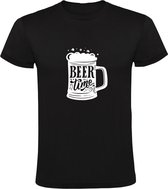 Beer Time | Heren T-shirt | Zwart | Bier Tijd | Bierpul | Beker | Borrel | Feest | Zuipen | Oktoberfeest | Carnaval