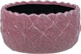 Oneiro Luxe Bloempot FLOWERPOT Roze – ø 17 x 9 cm – hotel chique - binnen ––– accessoires – tuin – decoratie – bloemen – mat – glans – industrieel - droogbloemen