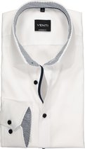 Venti Modern Fit overhemd - wit contrast - Strijkvrij - Boordmaat: 40