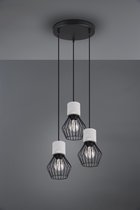 Trio Jamiro - Hanglamp Industrieel - Zwart - H:150cm - Ø:25cm  - E27 - Voor Binnen - Metaal - Hanglampen -  Woonkamer -  Slaapkamer - Eetkamer