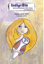 Luna and Owl A6 Rubber Stamp (IND0468)