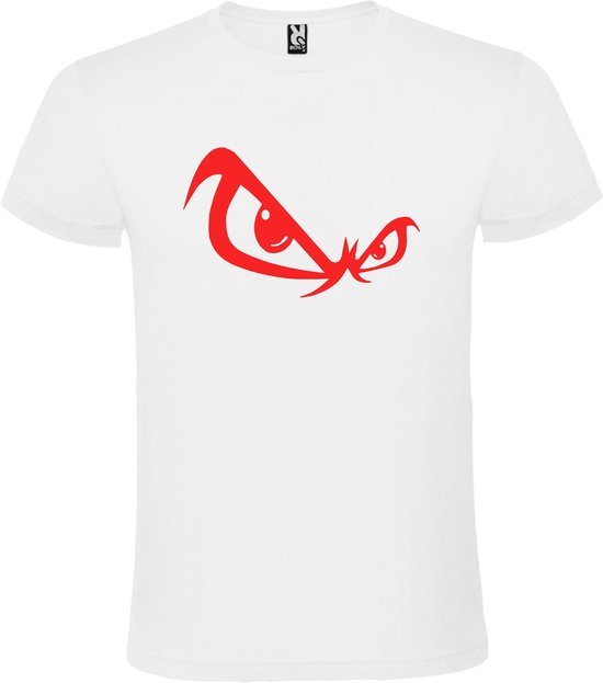Wit T-shirt ‘No Fear’ Rood Maat S