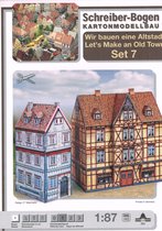 bouwplaat / modelbouw in karton; gebouwen Maak je eigen oude stad, set 7, schaal 1:87