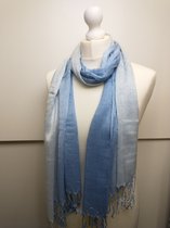 Pashmina 2-color dames sjaal blauw lichtblauw