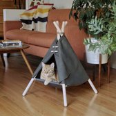 MIRO Luxe Katten Wigwam - Tent - Huis - Opvouwbaar - Grijs