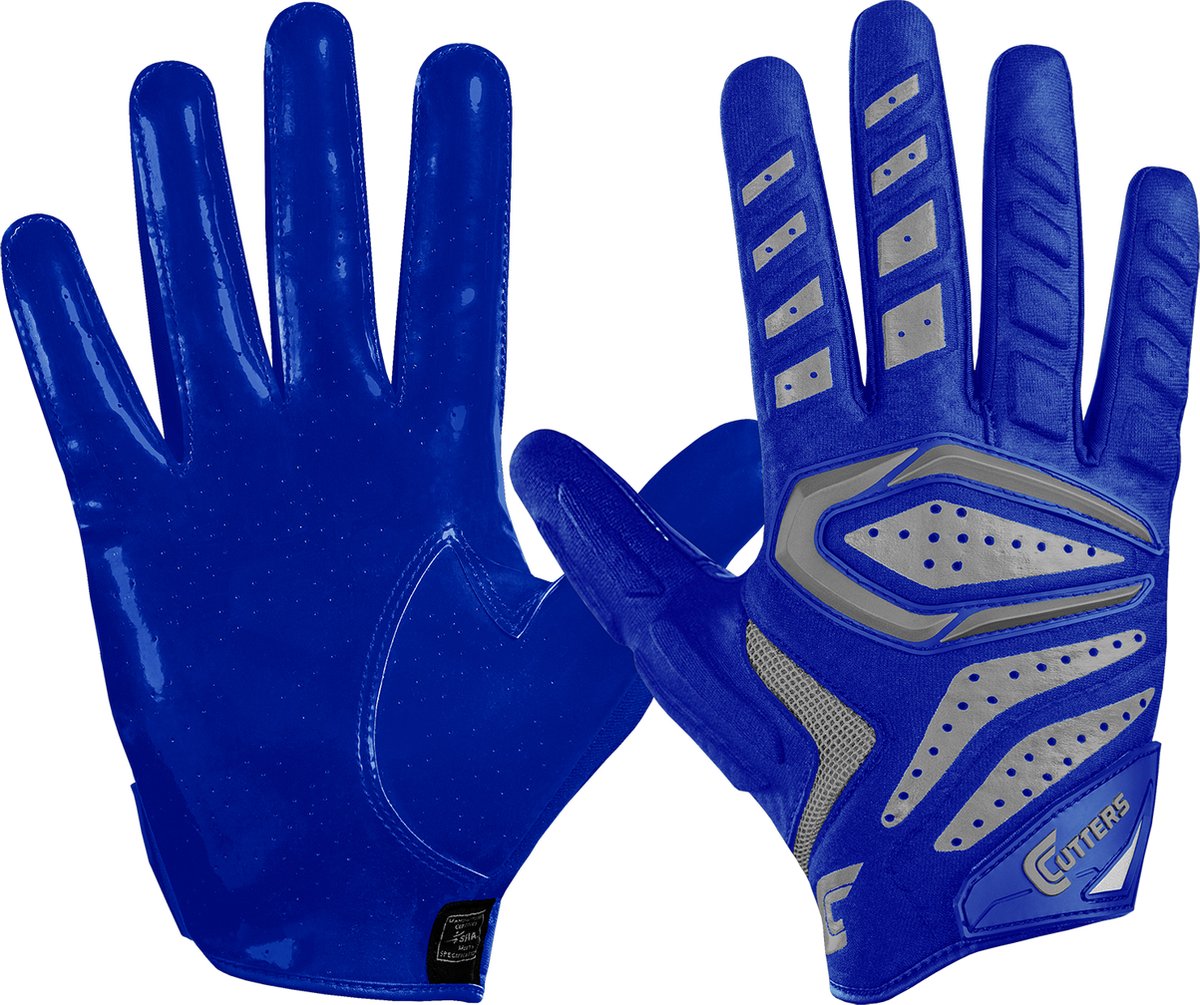 Cutters | American Football | S651 Receiver Handschoenen | Volwassenen | Blauw | X-Large