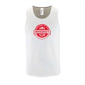 Witte Tanktop sportshirt met "Member of the Whiskey club" Print Rood Size L