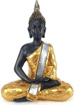 Mediterende Boeddha goud  29x13x41cm