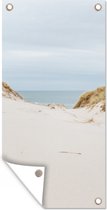 Wanddecoratie buiten Zee achter de duinen - 80x160 cm - Tuindoek - Buitenposter