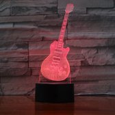 3D Led Lamp Met Gravering - RGB 7 Kleuren - Gitaar