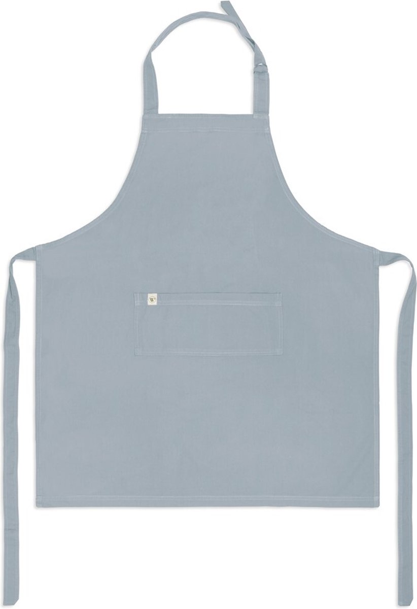 Walra Keukenschort Cook with Happiness - 75x90 - 100% Katoen - Jeans Blauw