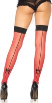 Backseam thigh highs with bow