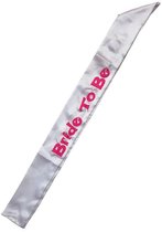Fun Novelties - Feestartikel - Sjaal BRIDE TO BE - 78cmx10cm - Wit