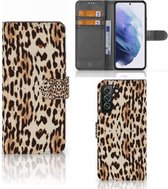 Book Cover Geschikt voor Samsung Galaxy S22 Plus Smartphone Hoesje Leopard