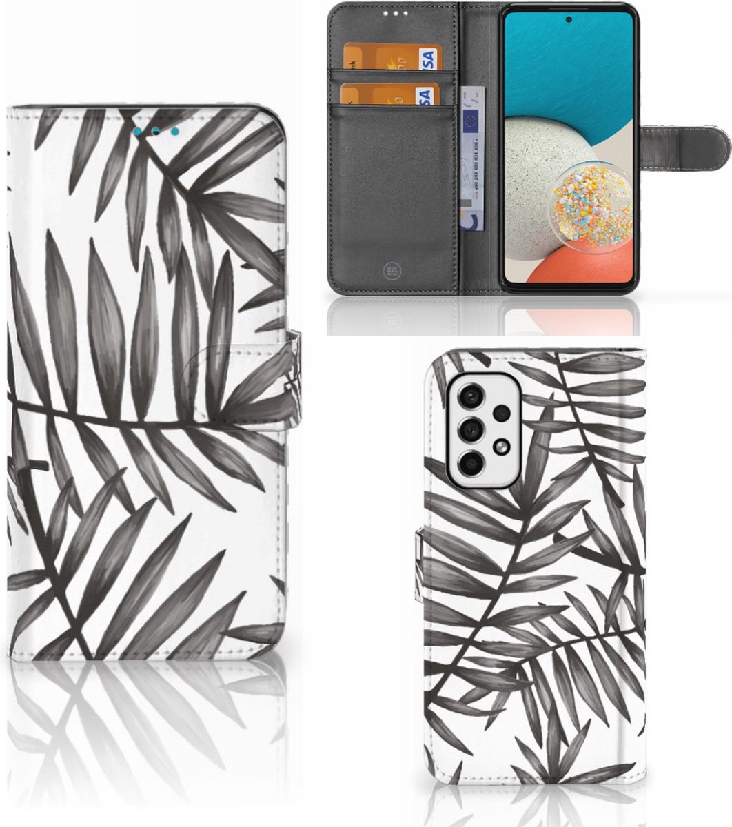 Samsung Galaxy A53 Hoesje Leaves Grey