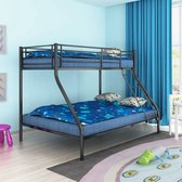 vidaXL Stapelbed voor kinderen - metaal - zwart - 200x140/200x90 cm